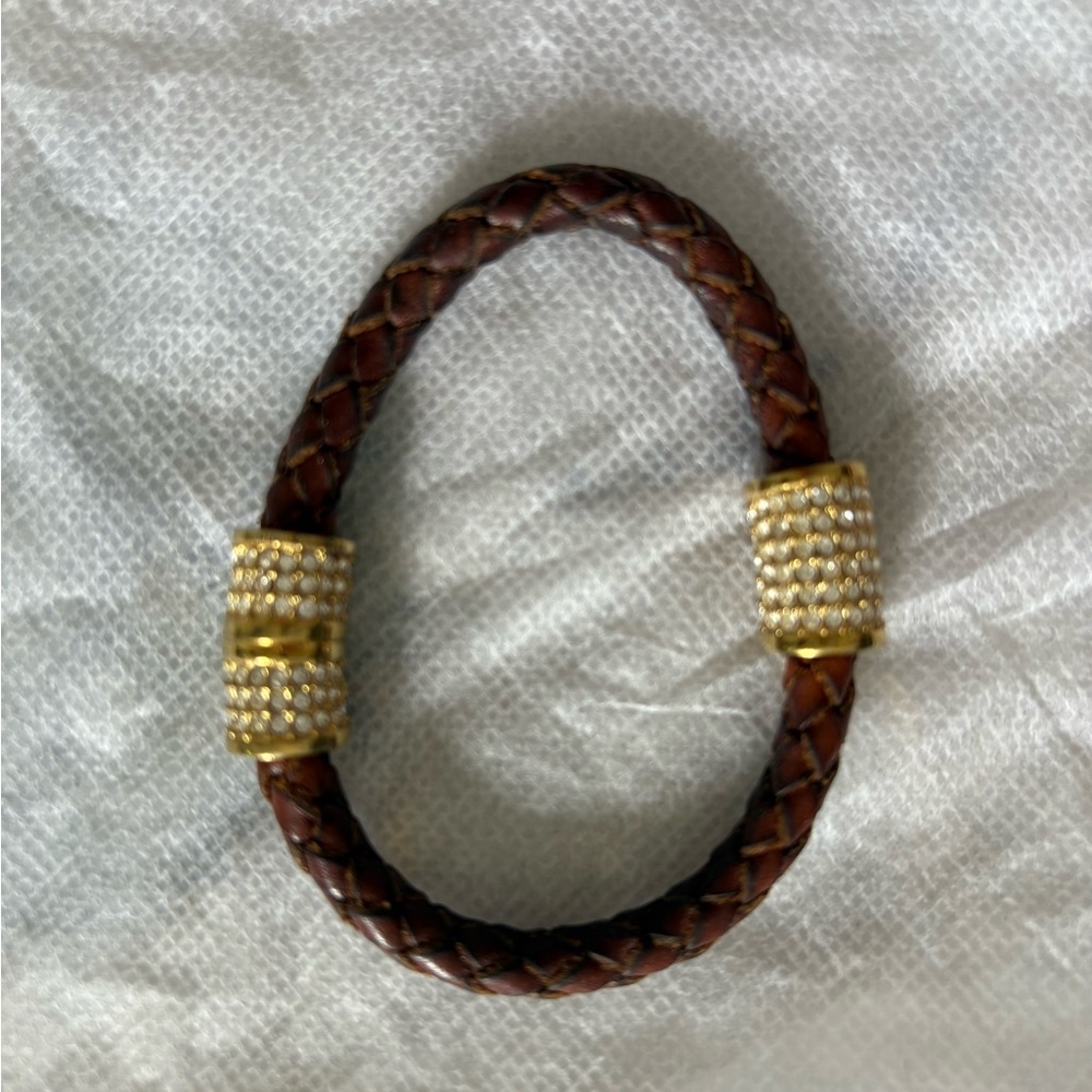 Michael Kors Brown and Gold Braided Bracelet
